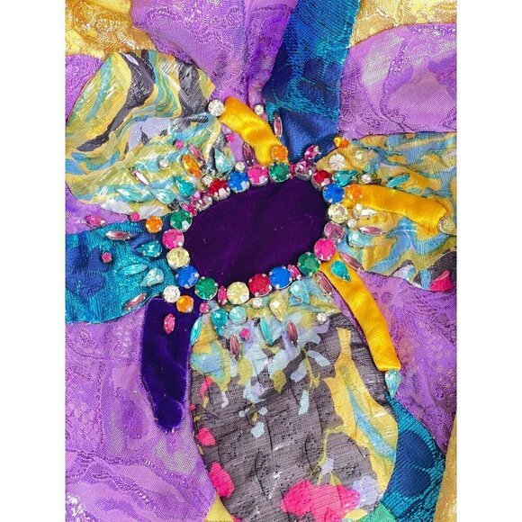 Vintage fabric from a beautiful 1960s dress with lining & jewelled - Picture 3 of 12